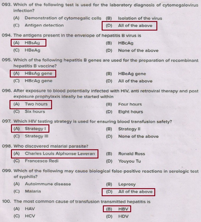 Blood Bank TechnicianHealth Services Cat.No 05/2018 Question Paper