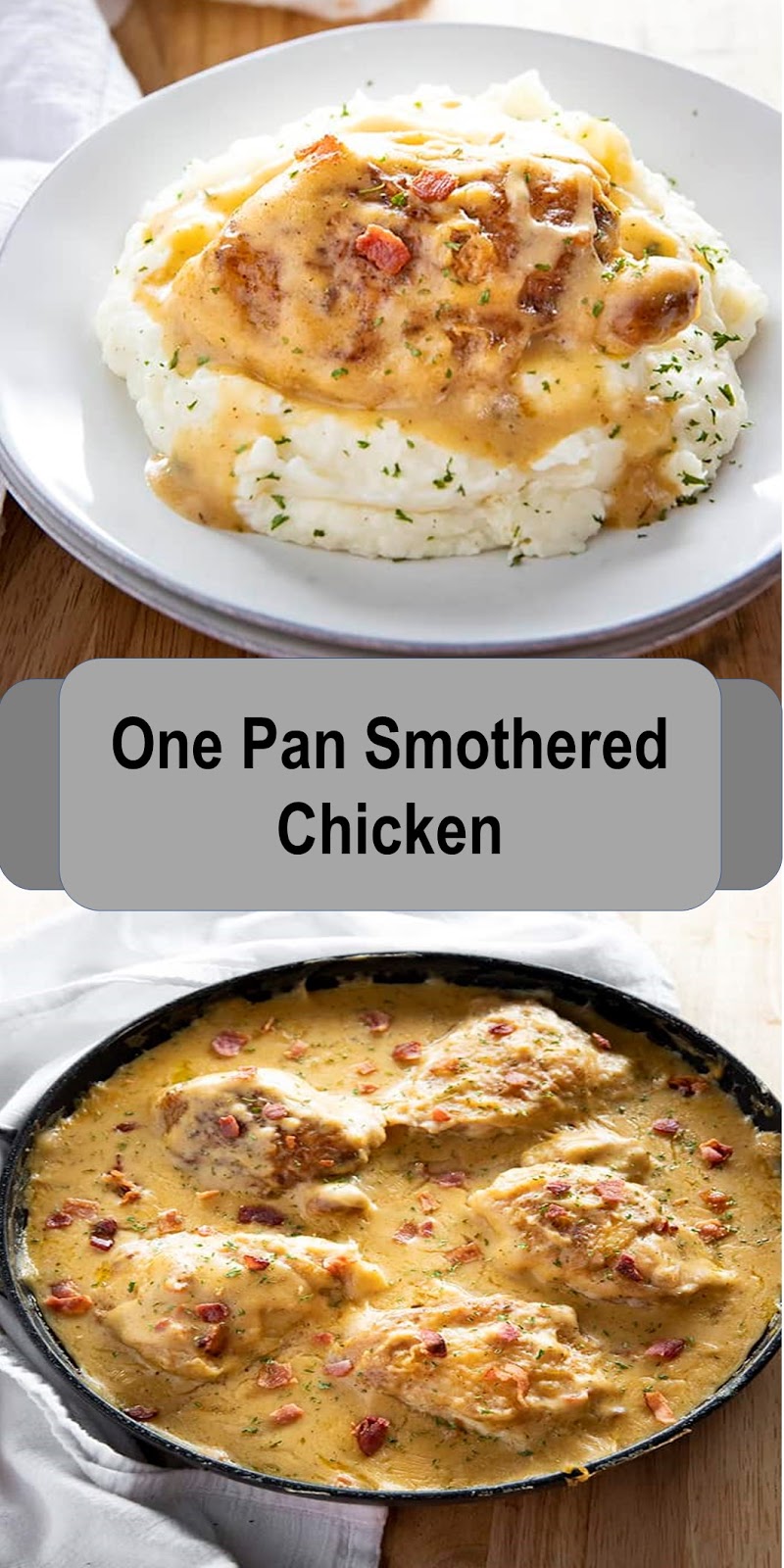 One Pan Smothered Chicken #chicken #christmas #yummy