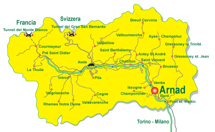 Aosta Valley Map 