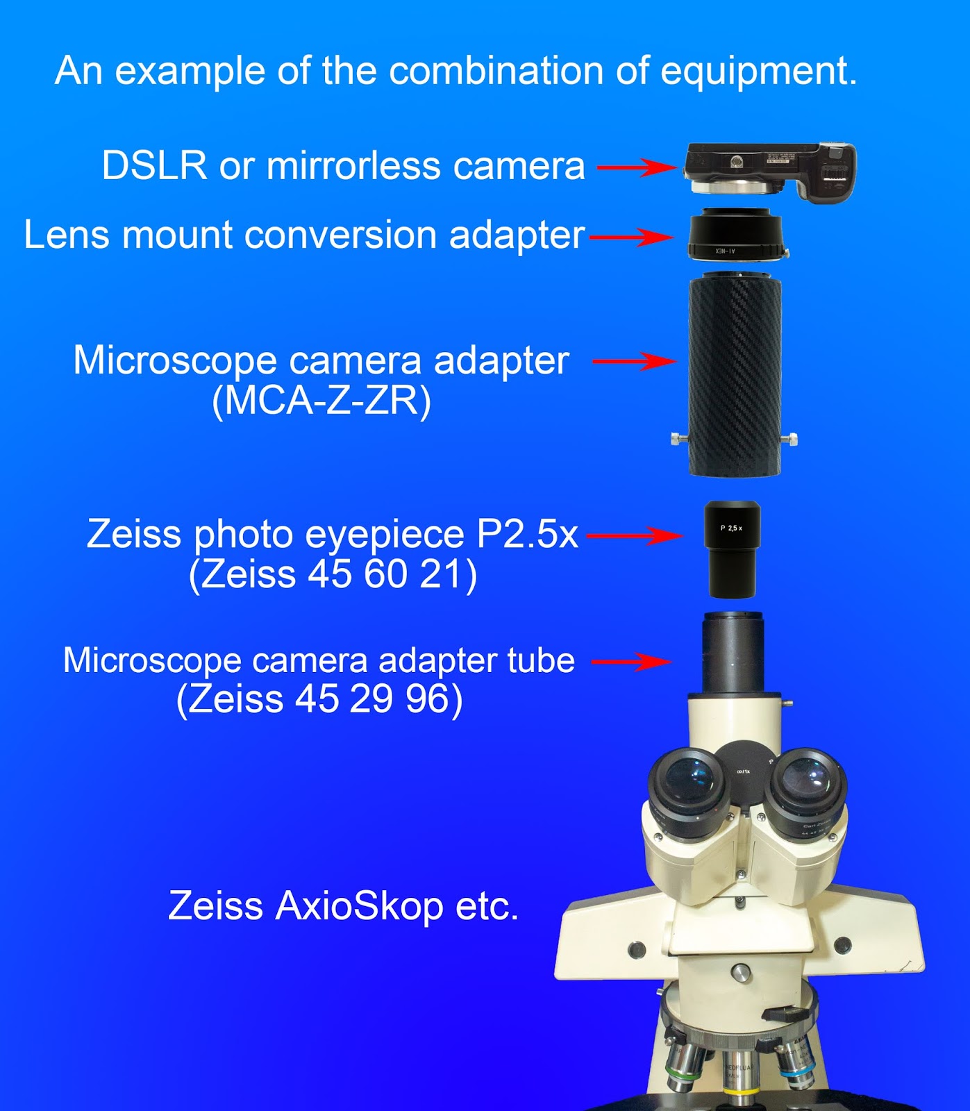 Microscope camera adapter for Zeiss trinocular head.