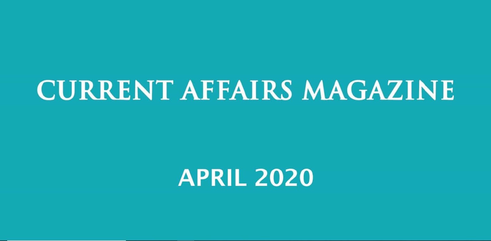 Current Affairs April 2020 iasparliament