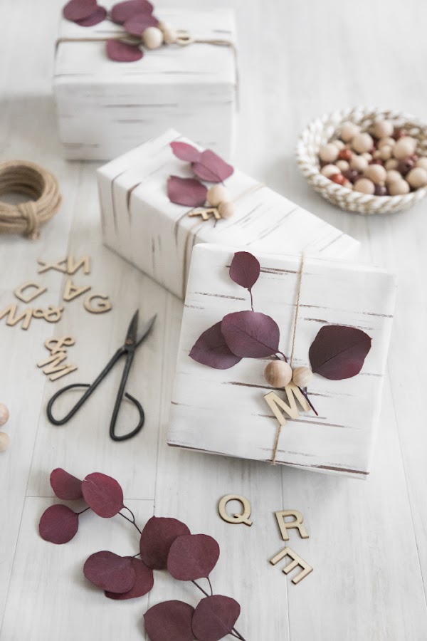 Envoltorios bonitos con eucalipto