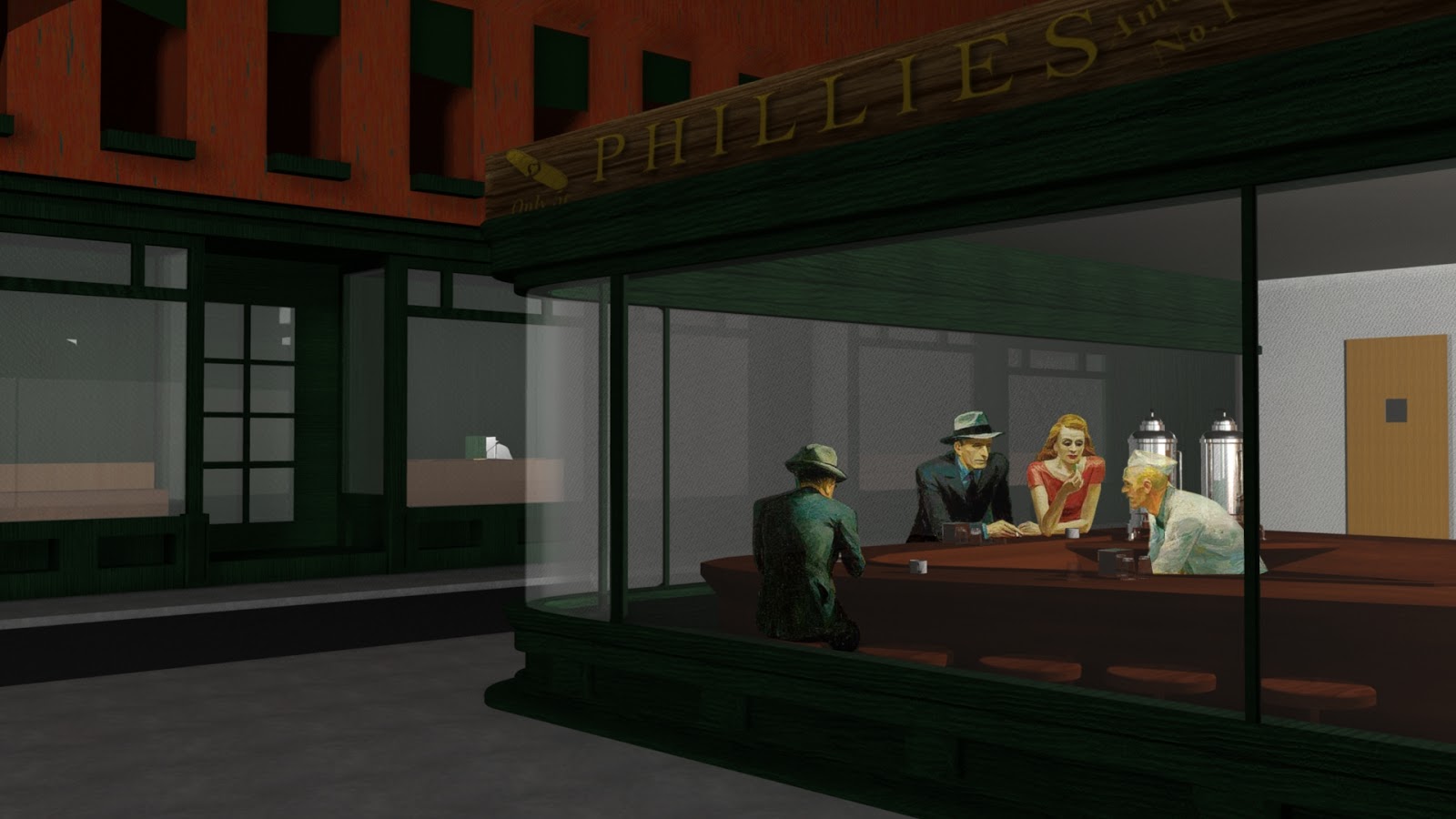 Jon's Animations and Sketches: Hopper Nighthawks Project