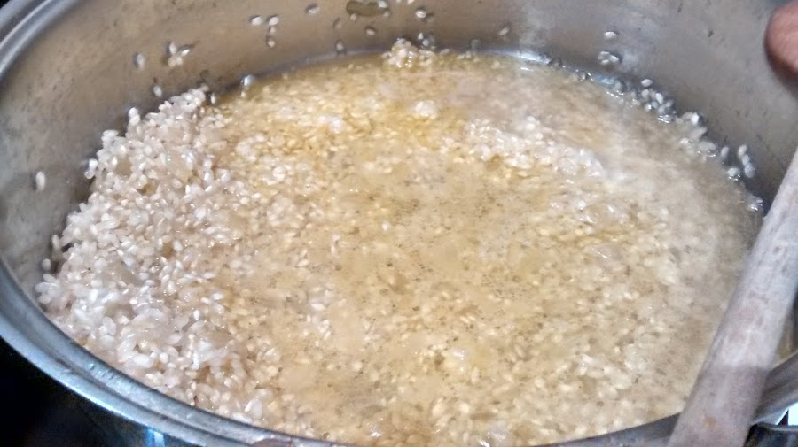 Risotto de setas y jamon