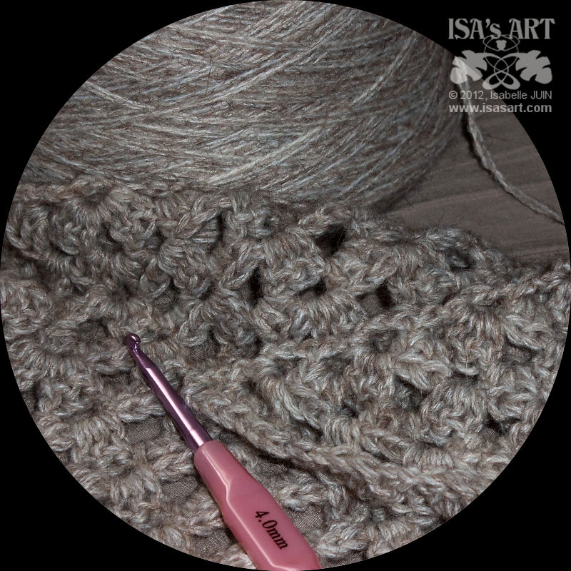 ISA'sART MAILLES CHALE HALF GRANNY SQUARE ALPAGA et news boutique