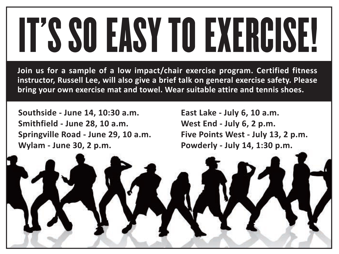 Certified Fitness Instructor Russell Lee Offering Free Exercise Classes