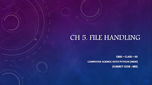 Class XII - Computer Science with Python: CLASS XII - CS(Python) - CH 5 ...