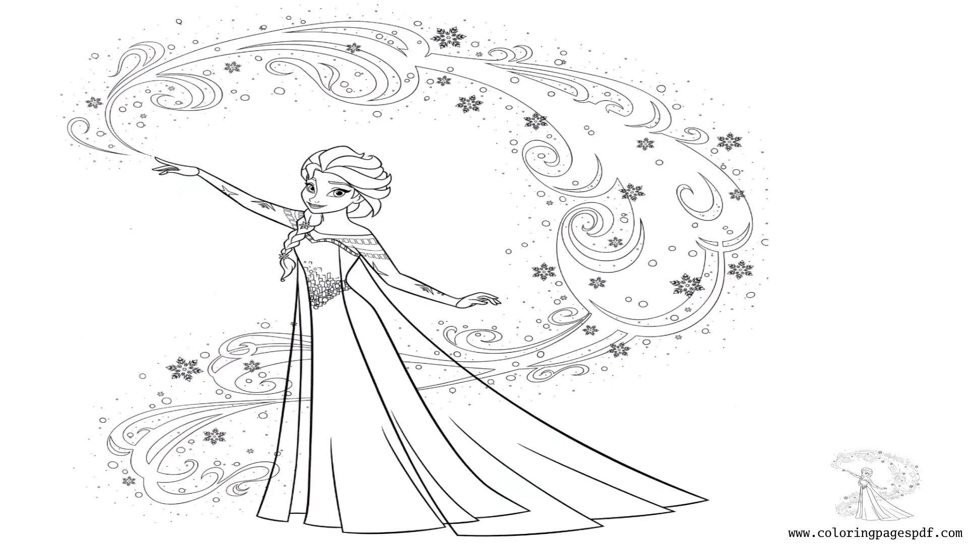 Coloring Page Of Elsa From Frozen