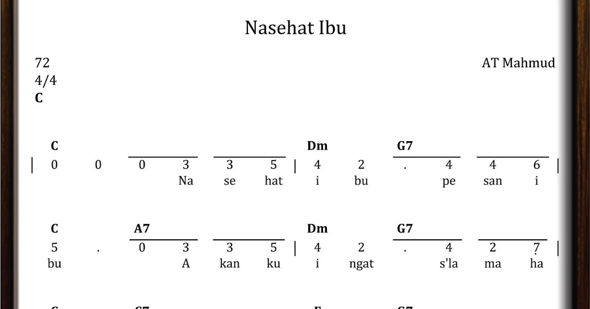 Not Angka Nasehat Ibu SEKITAR MUSIK