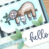 Handmade hello - encouragement card using Stampin' Up! Back on Your Feet stamp set, Biggest Wish stamp set, Stitched Greenery and Tailor Made Tags dies. Coloured with Stampin Blends markers.  Card by Di Barnes - Independent Stampin' Up! demonstrator - colourmehappy - sydneystamper - stampin up demo