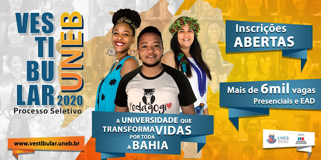 Inscrições para o Vestibular 2020 da Uneb começam nesta terça