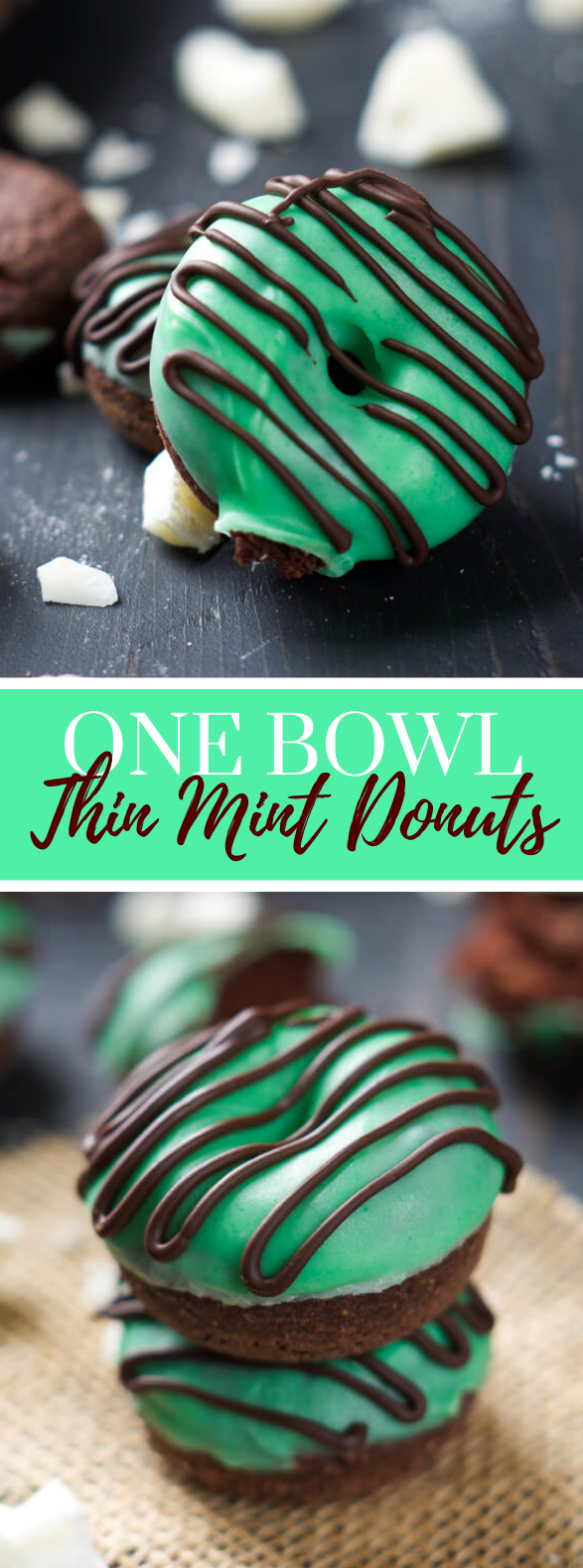 {One Bowl} Mini Thin Mint Donuts #desserts #breakfast
