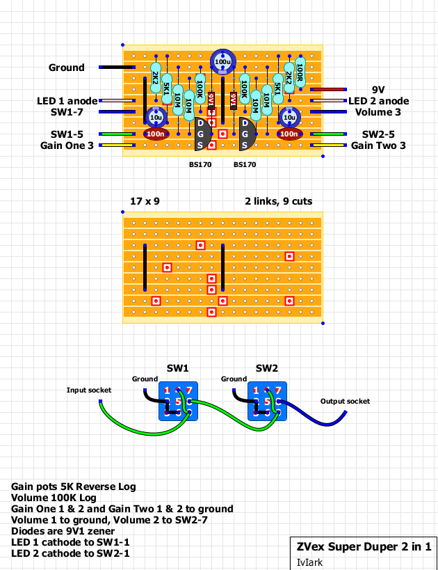 Guitar FX Layouts: ZVex Super Duper 2 in 1