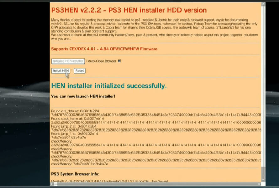 Cara merubah PS3 OFW ke HEN 4.84 V.2.2.2 via PC (tanpa jaringan internet)