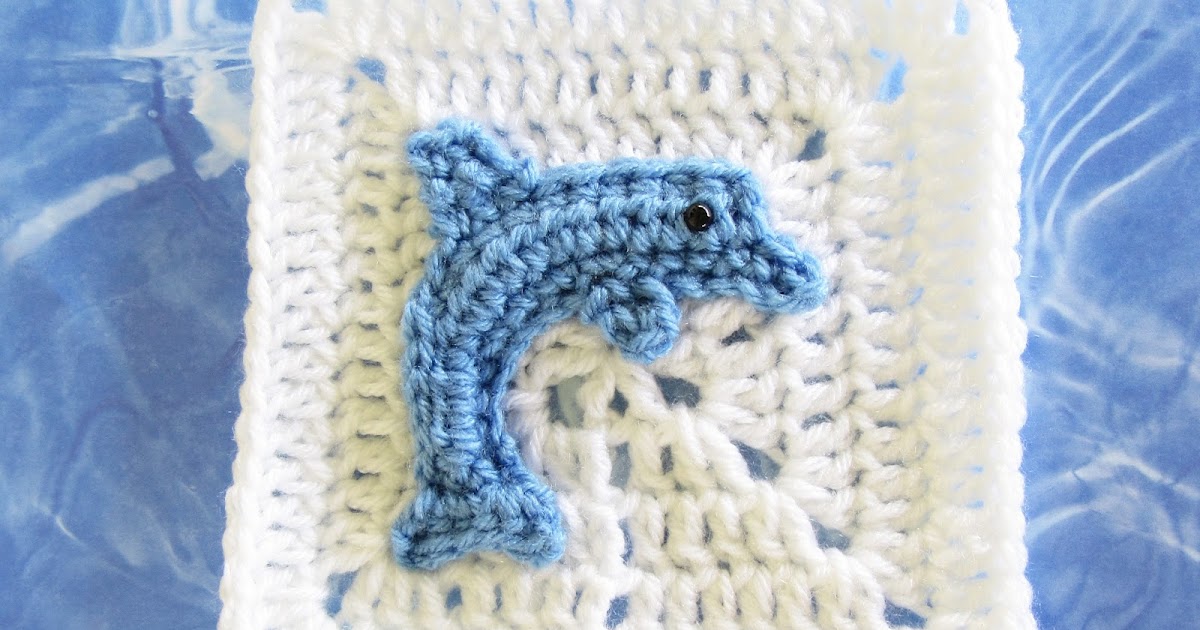 Crochet Dolphin Applique and Granny Square Free Crochet Pattern Ocean