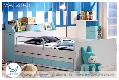 Mẫu thiết kế 3D giường tầng thấp đa năng G2TT-01