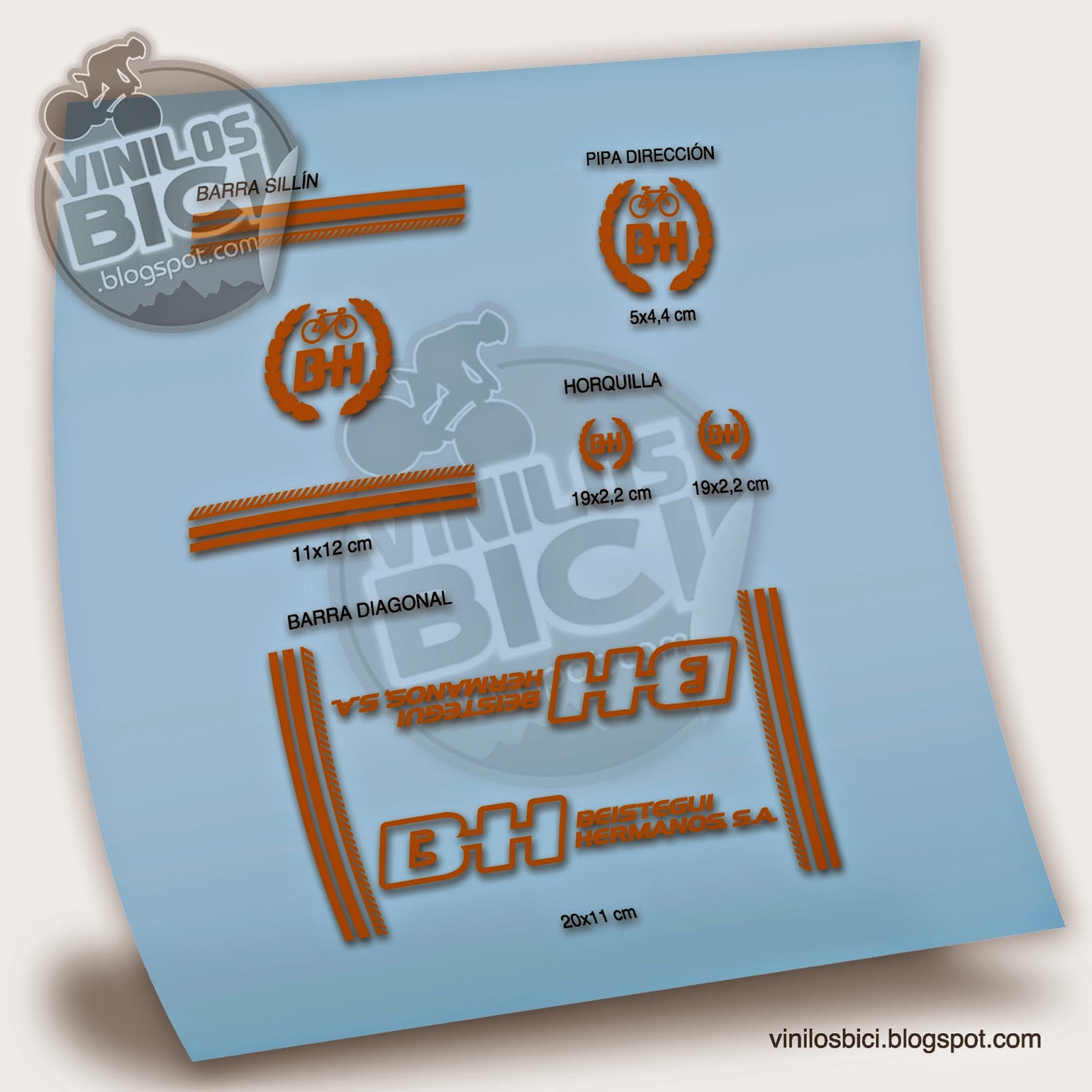 vinilos bici Juego de pegatinas para cuadro de bicicleta Clásica BH