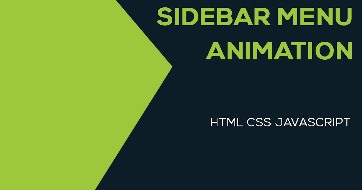 Sidebar Menu Animation using HTML CSS & JQuery