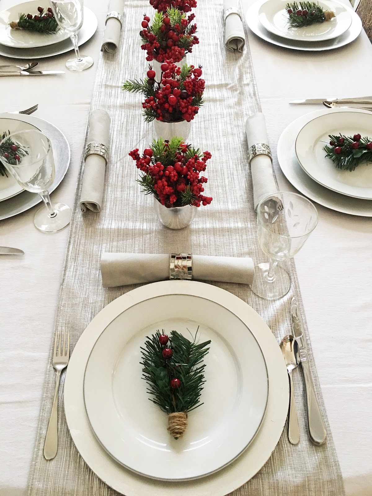 A Silver and White Christmas Tablescape BellaGrey Designs