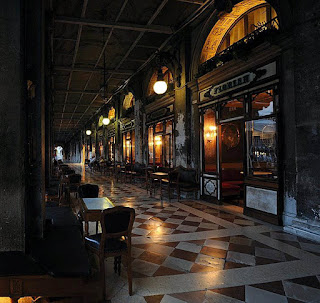 The historic Caffè Florian on St Mark's Square features in The Haunted Hotel