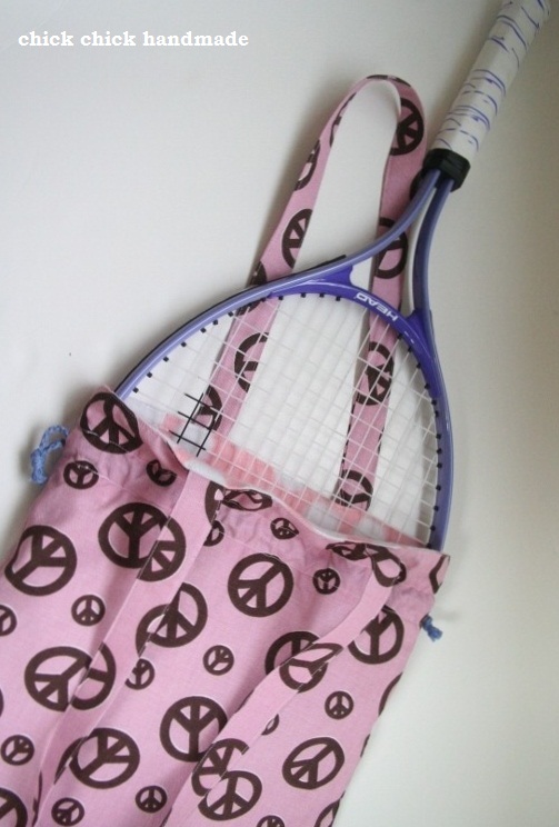 chick chick sewing Handmade tennis racket bag for my daughter
