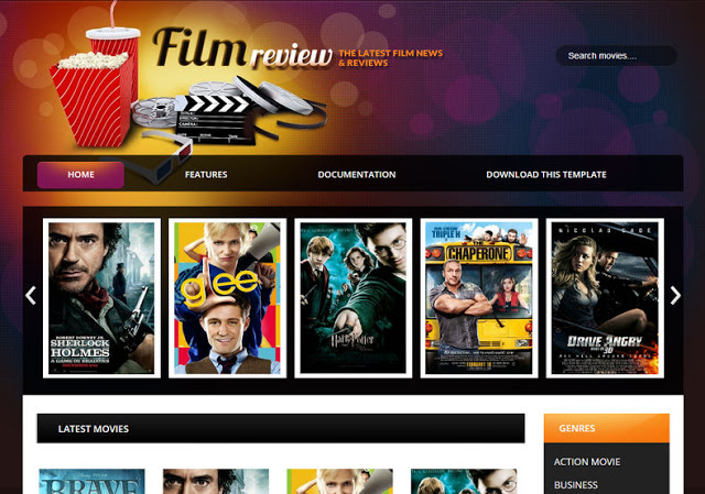 Film Reviews Blogger Template Free Download