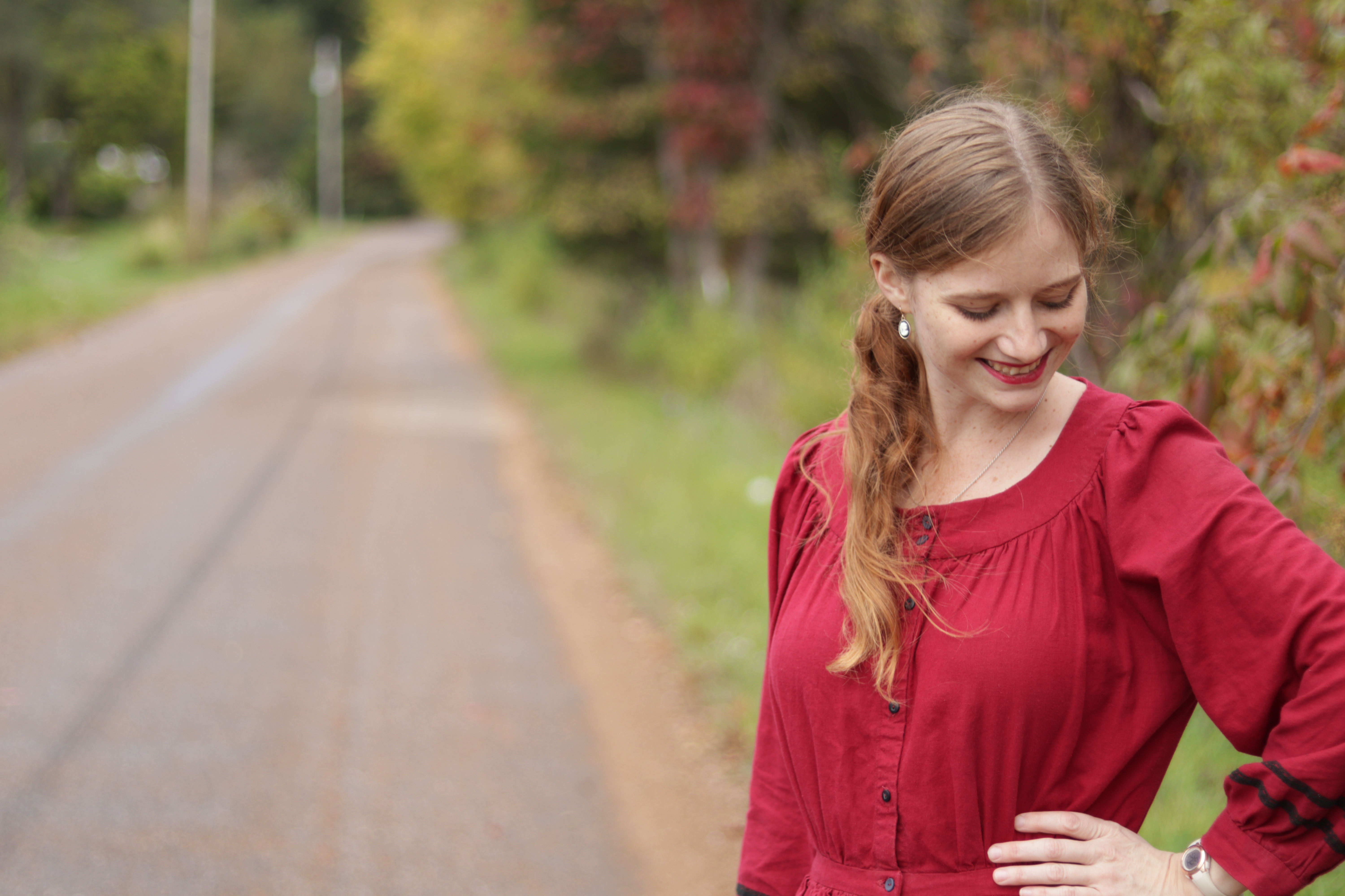 The Sewing Goatherd A Red Linen, NonStretchy, Dress from a "Stretch