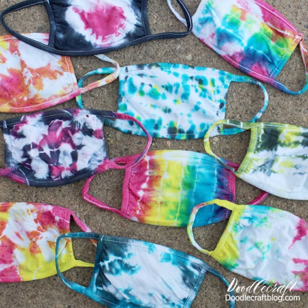 These cute face masks are ready to use for the first day back to school, out running errands or even as teacher gifts. Everyone needs a tie dyed mask!