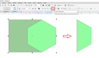 5 Cara Memotong Objek di CorelDRAW dengan Trim, Intersect, Simplify, Front Minus Back, Back Minus Front