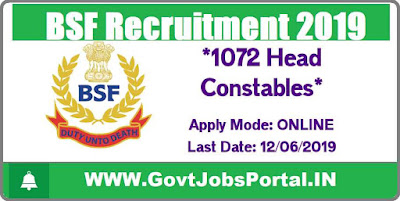 BSF Head Constable Recruitment 2019