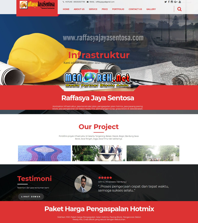 CONTOH DESAIN WEBSITE PROFIL PERUSAHAAN KONTRAKTOR