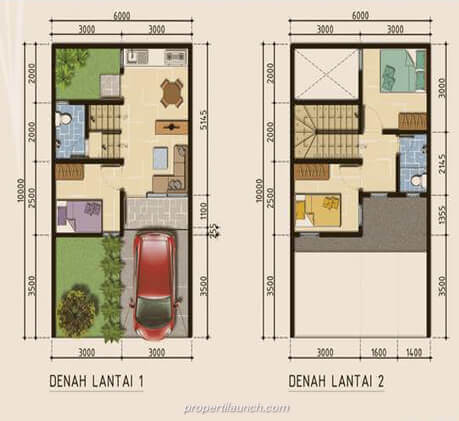 denah rumah naraya park tipe 56