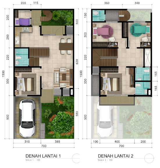 LINGKAR WARNA: Denah rumah minimalis ukuran 7x15 meter 5 ...