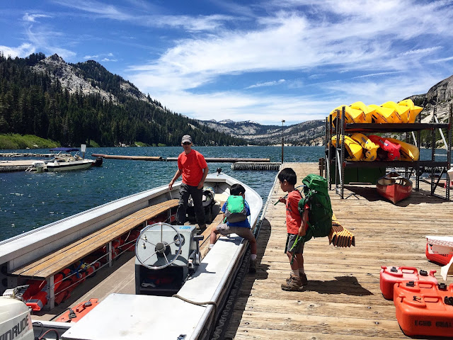 Lower Echo Lake getting on water taxi