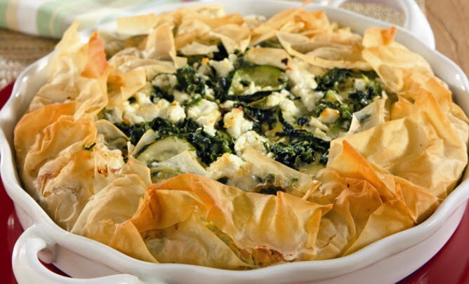  Vegetable and Goat Cheese Phyllo Pie