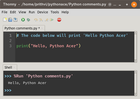 Writing Comments In Python Python Ace