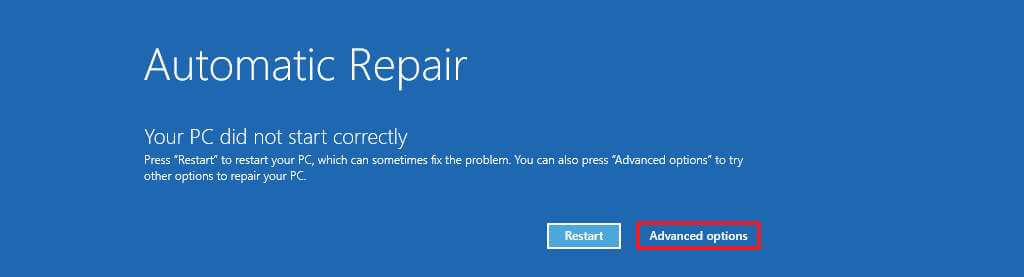 automatic repair advanced options windows 11