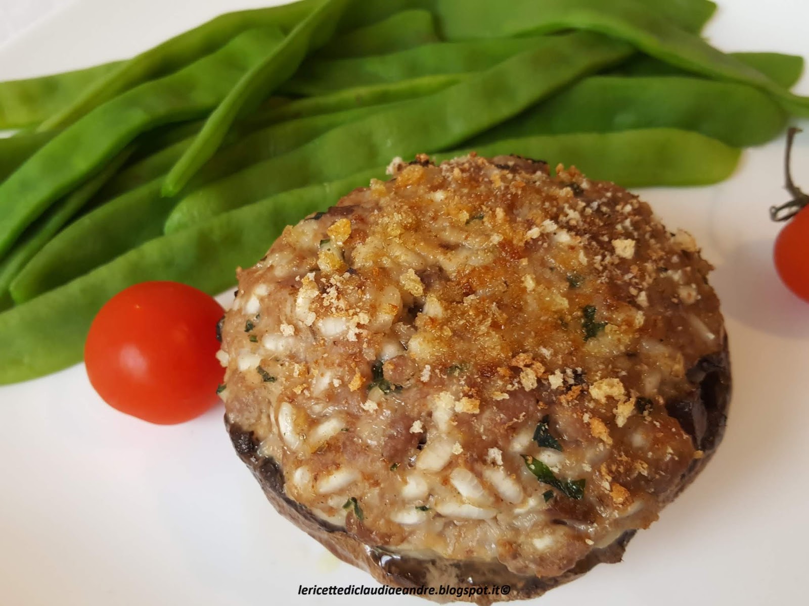 Funghi portobello ripieni con carne macinata e riso Ricetta ed