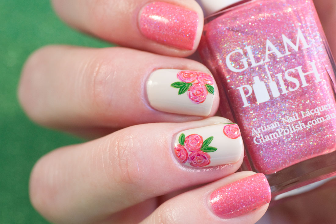 Pink Rose Nail Art May contain traces of polish