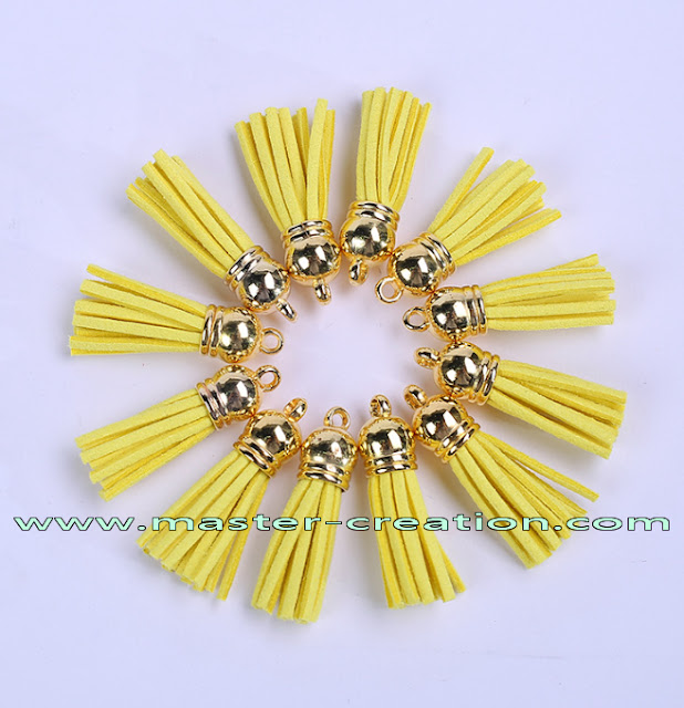 yellow capped tassels