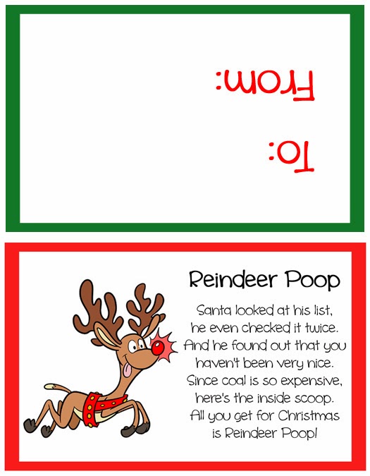 Reindeer Poop Stocking Stuffer Or Party Favor Free Printable Make 