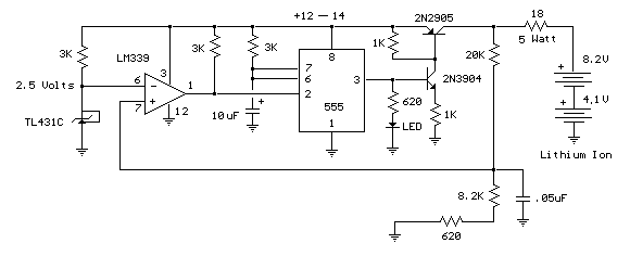 Simple Lithium Ion Charger 2 Cell Circuit Diagram | Electronic Circuit