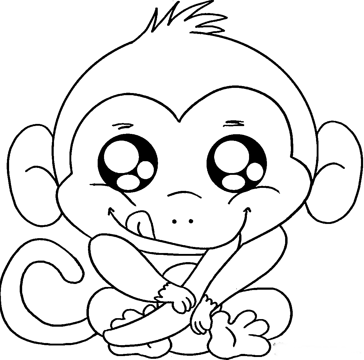 Раскраски обезьянки милые