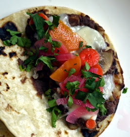 black bean tacos with carrot pickles