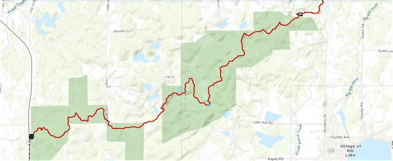 Day Hiking Trails Ice Age Trail crosses hemlocks, aspens