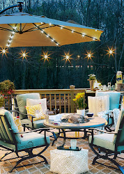 lights string deck hang patio install makeover raised fence against bed garden bench simple porch