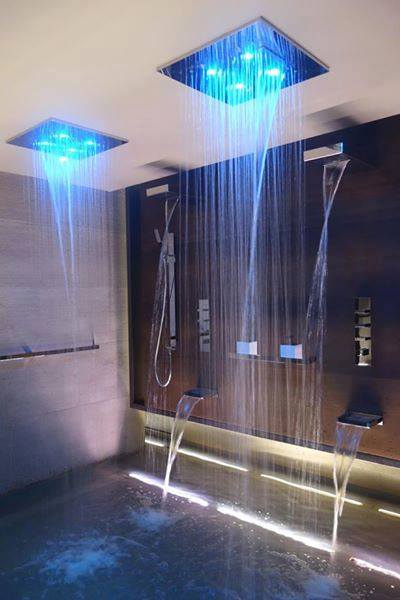 Modern Villa's Waterfall Showers Rooms