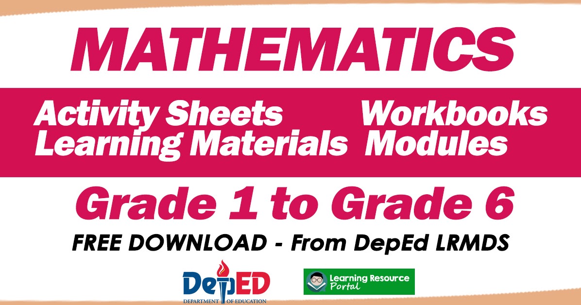 MATHEMATICS Learning Materials from DepEd LRMDS (Free Download) Grade 1