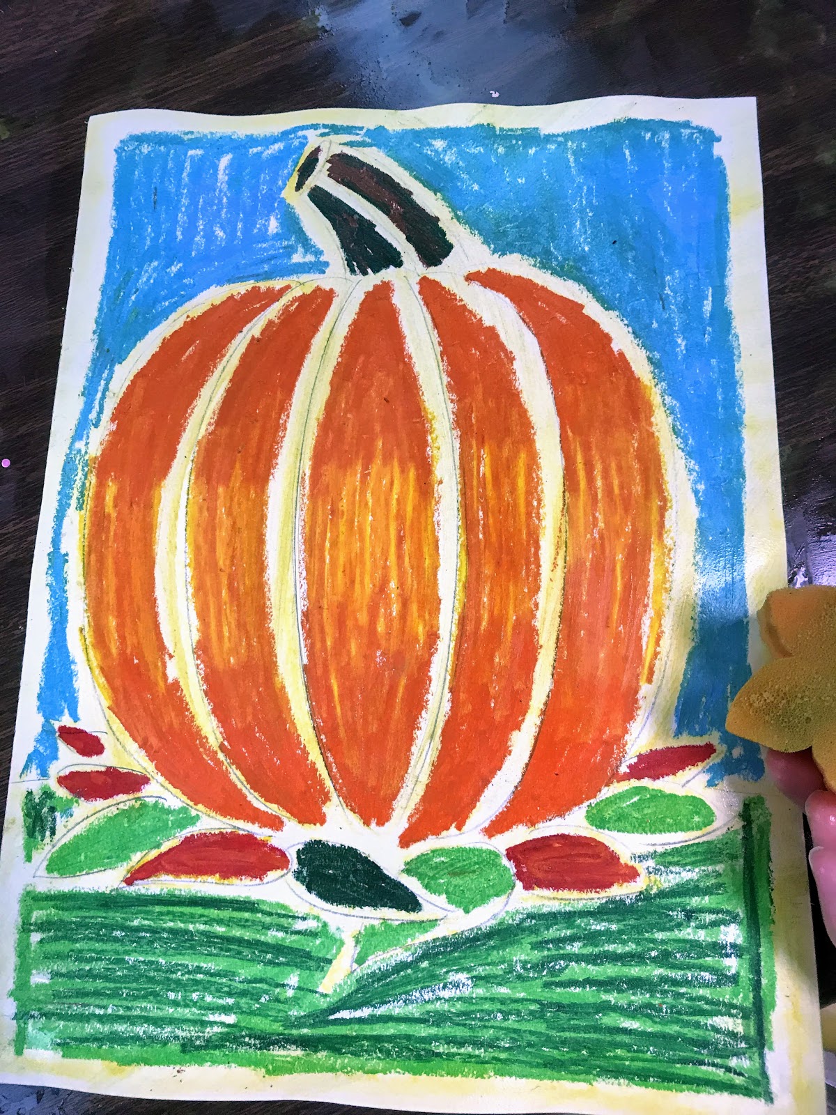 Pumpkin Art Project With Chalk Pastels - The Kindergarten Connection
