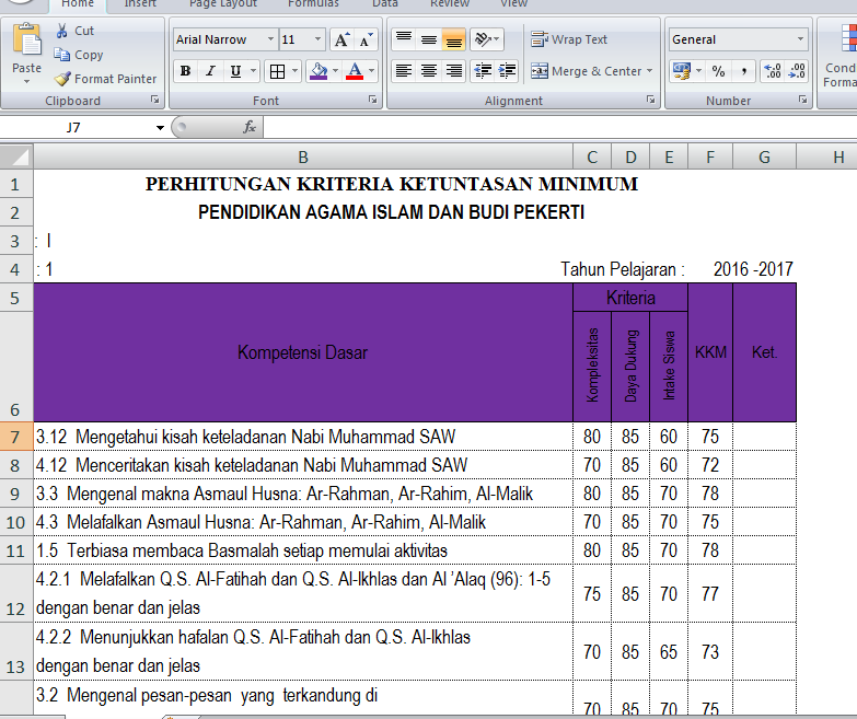 Kkm Pai Sd K13 Revisi 2017